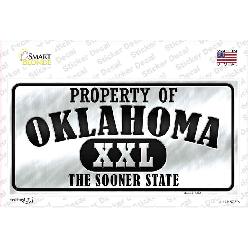 Property Of Oklahoma Novelty Sticker Decal Small