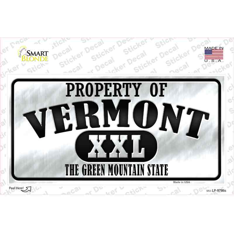 Property Of Vermont Novelty Sticker Decal Small