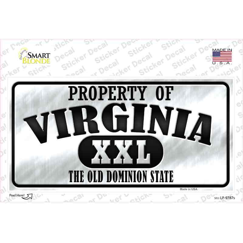 Property Of Virginia Novelty Sticker Decal Small