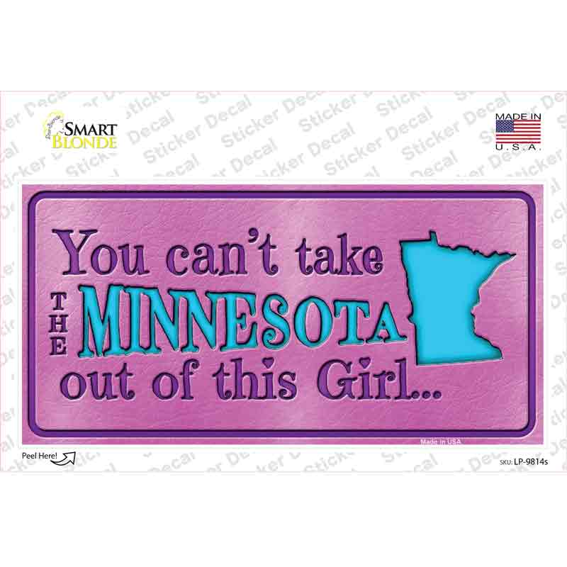 Minnesota Outta This Girl Novelty Sticker Decal
