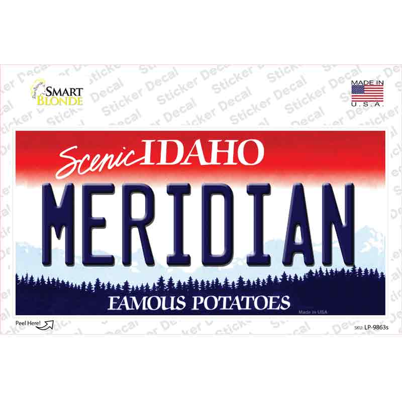 Meridian Idaho Novelty Sticker Decal Small