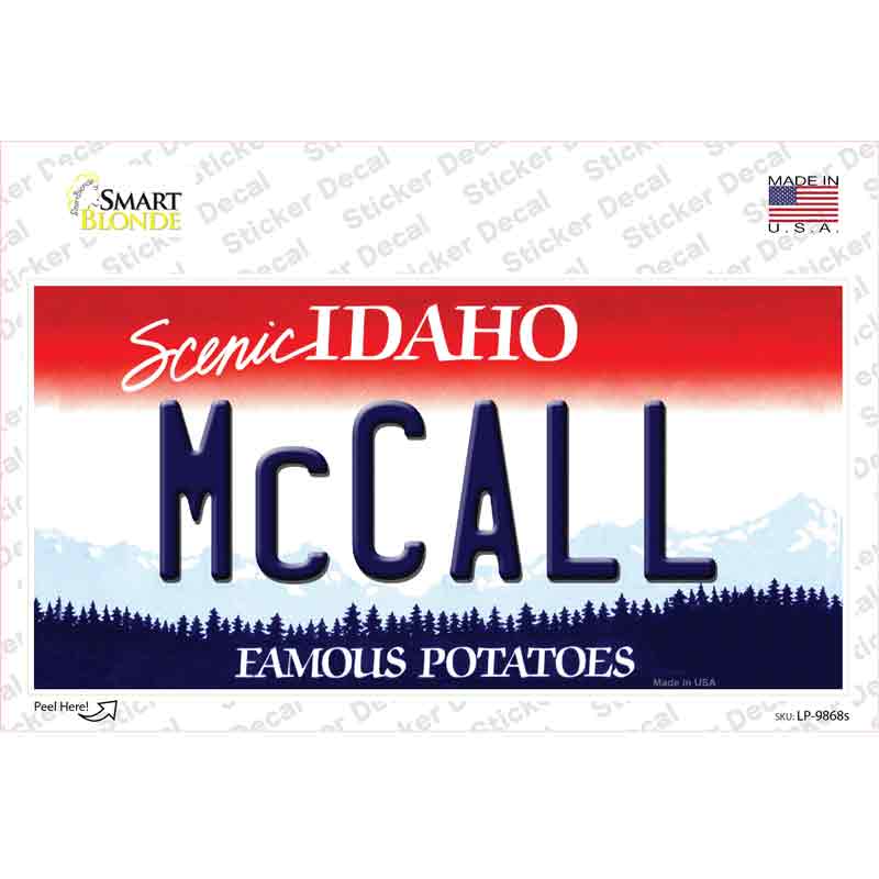 McCall Idaho Novelty Sticker Decal Small