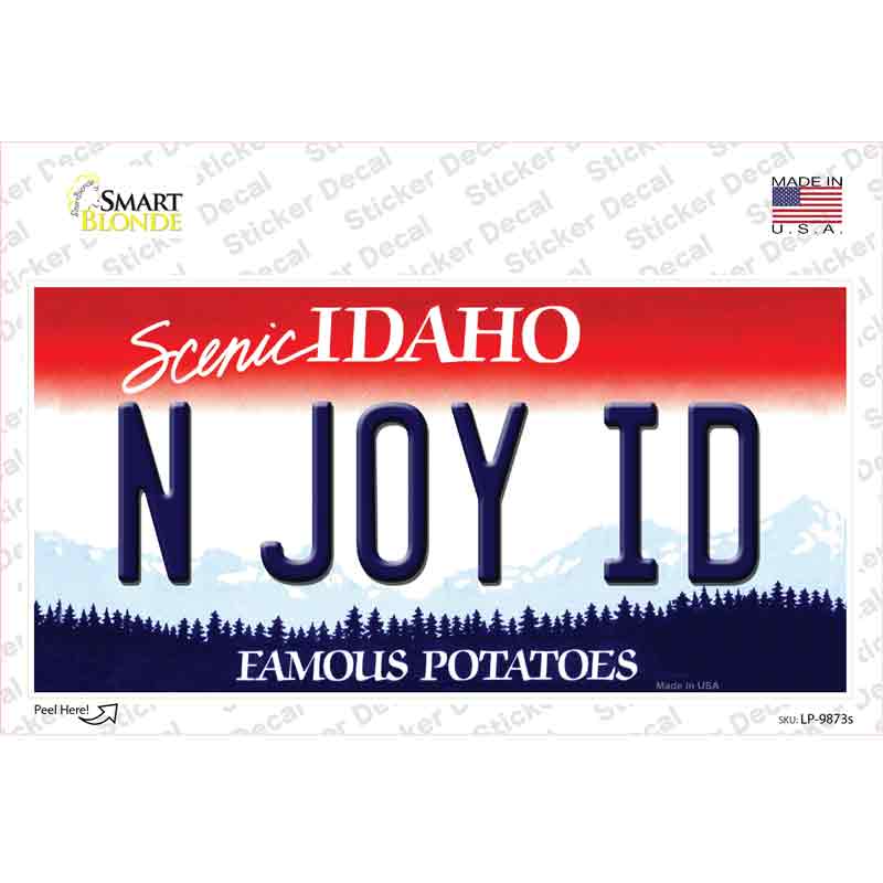 N Joy ID Idaho Novelty Sticker Decal Small