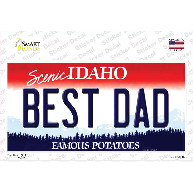 Best Dad Idaho Novelty Sticker Decal Small