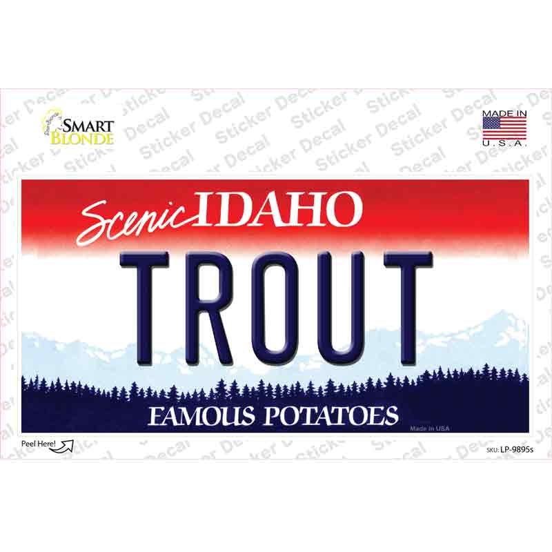 Trout Idaho Novelty Sticker Decal Small