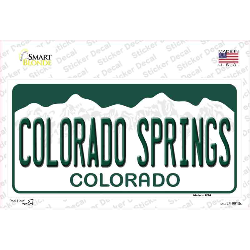 Colorado Springs Colorado Novelty Sticker Decal
