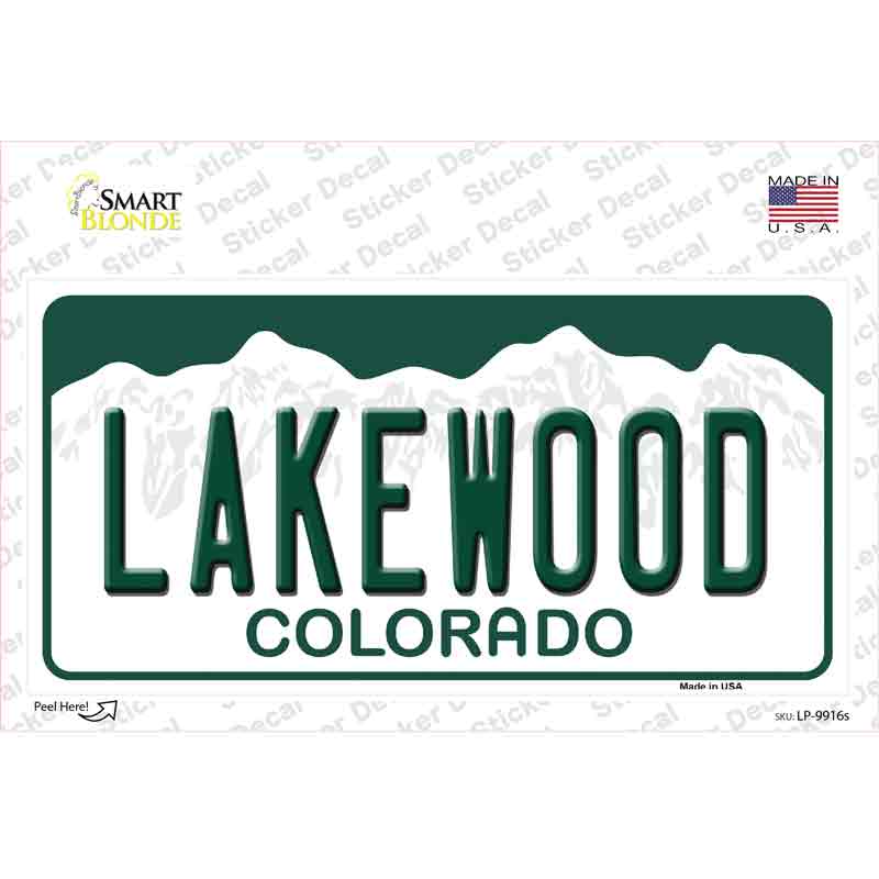 Lakewood Colorado Novelty Sticker Decal Small