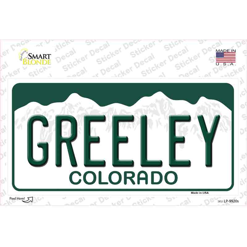 Greeley Colorado Novelty Sticker Decal Small