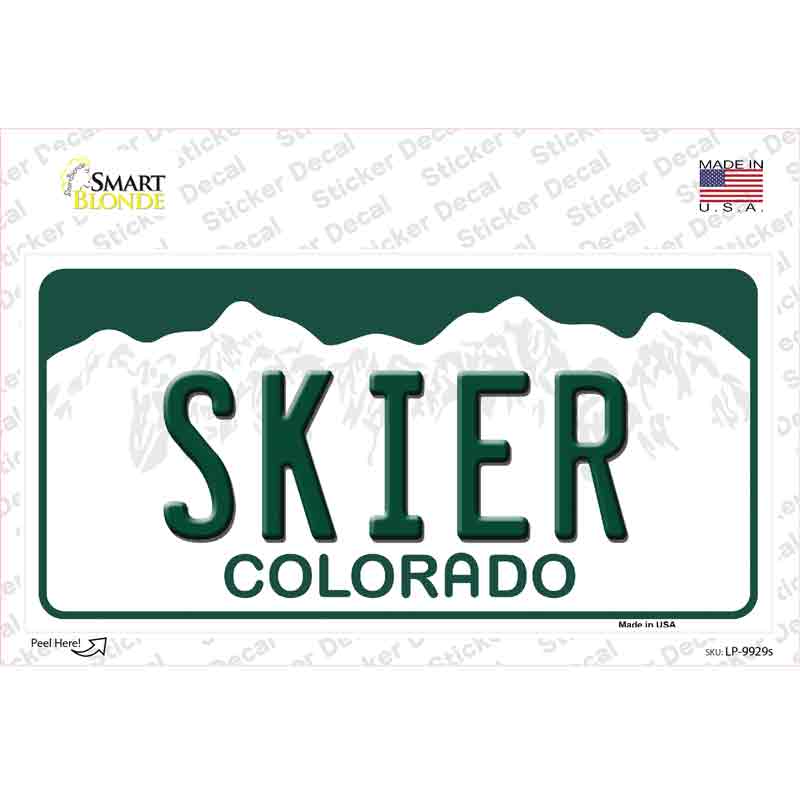 Skier Colorado Novelty Sticker Decal Small