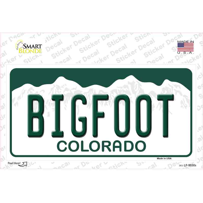 Bigfoot Colorado Background Novelty Sticker Decal Small