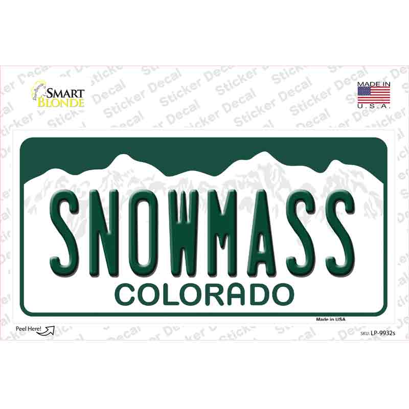 Snowmass Colorado Novelty Sticker Decal Small