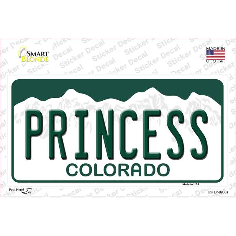 Princess Colorado Novelty Sticker Decal Small