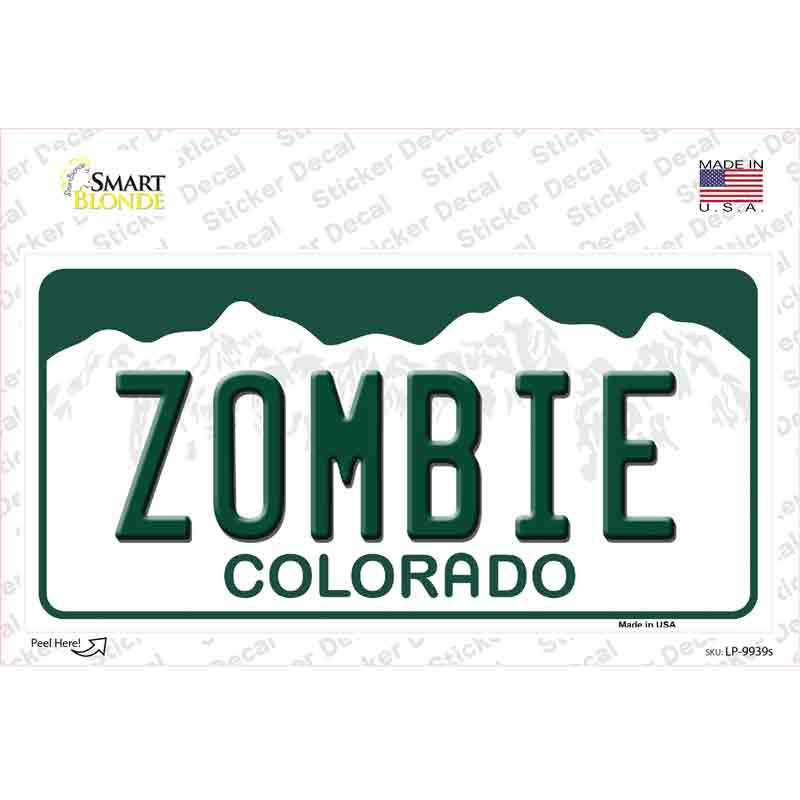 Zombie Colorado Novelty Sticker Decal Small