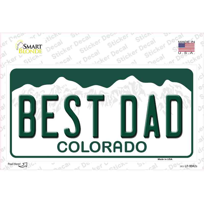 Best Dad Colorado Novelty Sticker Decal Small