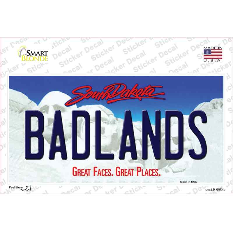 Badlands South Dakota Novelty Sticker Decal Small