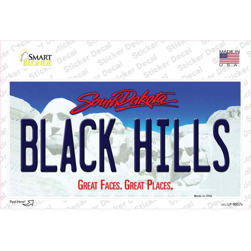 Black Hills South Dakota Novelty Sticker Decal Small