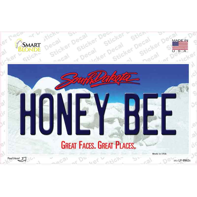 Honey Bee South Dakota Novelty Sticker Decal Small