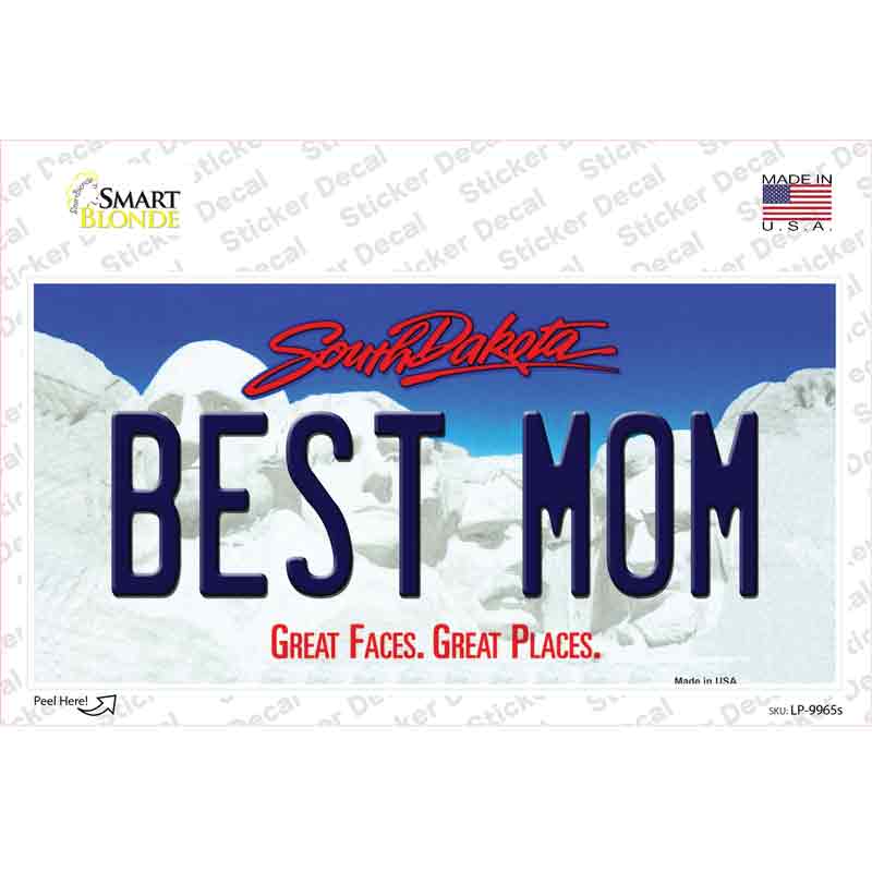 Best Mom South Dakota Novelty Sticker Decal Small