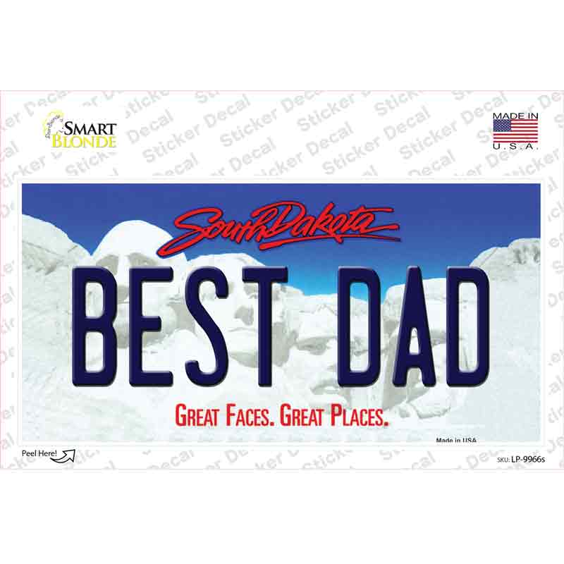 Best Dad South Dakota Novelty Sticker Decal Small