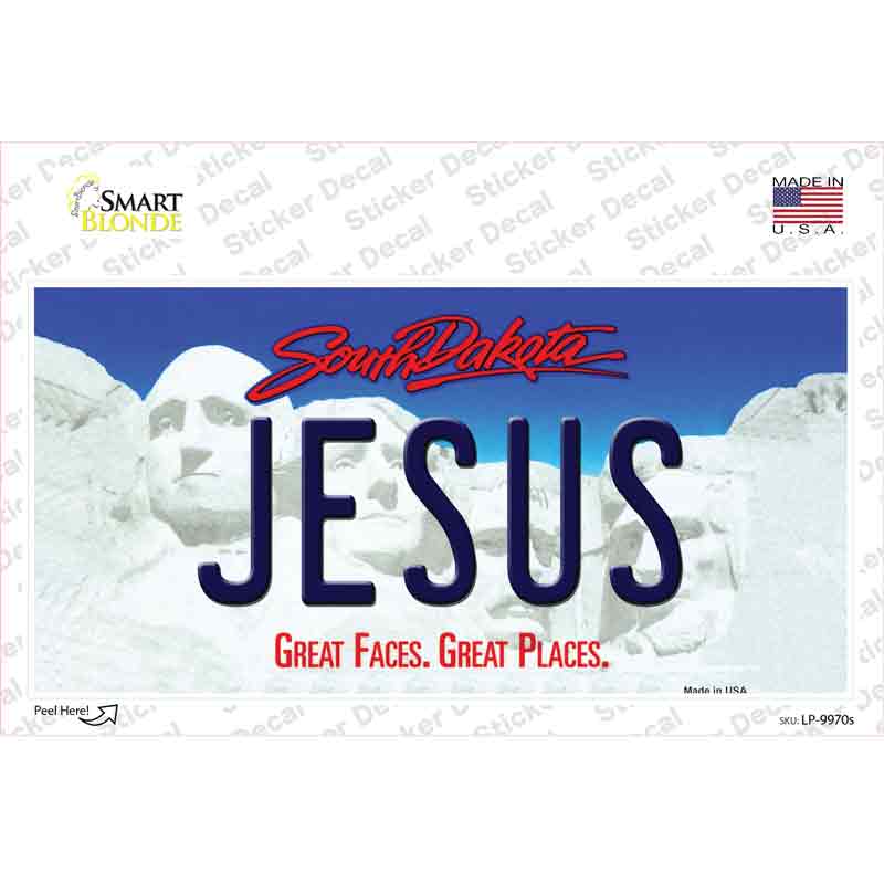 Jesus South Dakota Novelty Sticker Decal Small