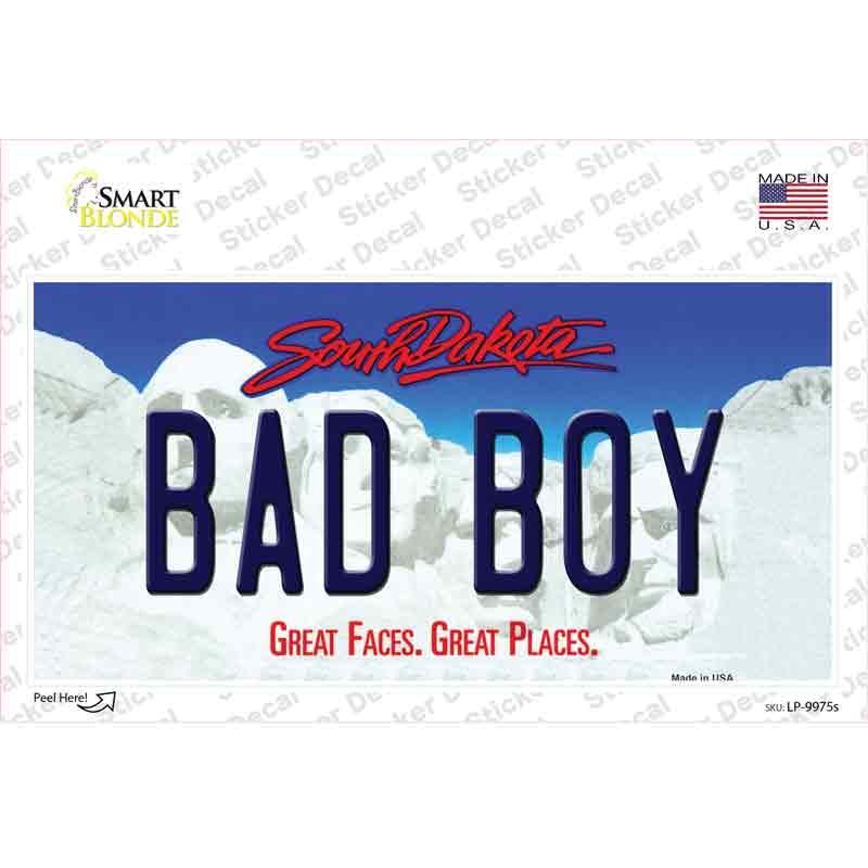 Bad Boy South Dakota Novelty Sticker Decal Small