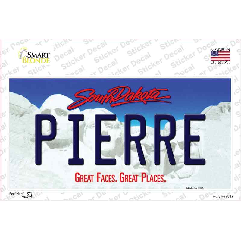 Pierre South Dakota Novelty Sticker Decal Small