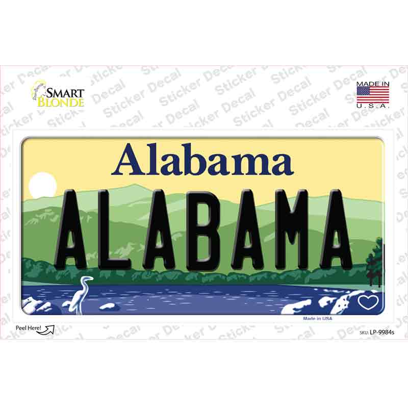 Alabama Background Novelty Sticker Decal Small