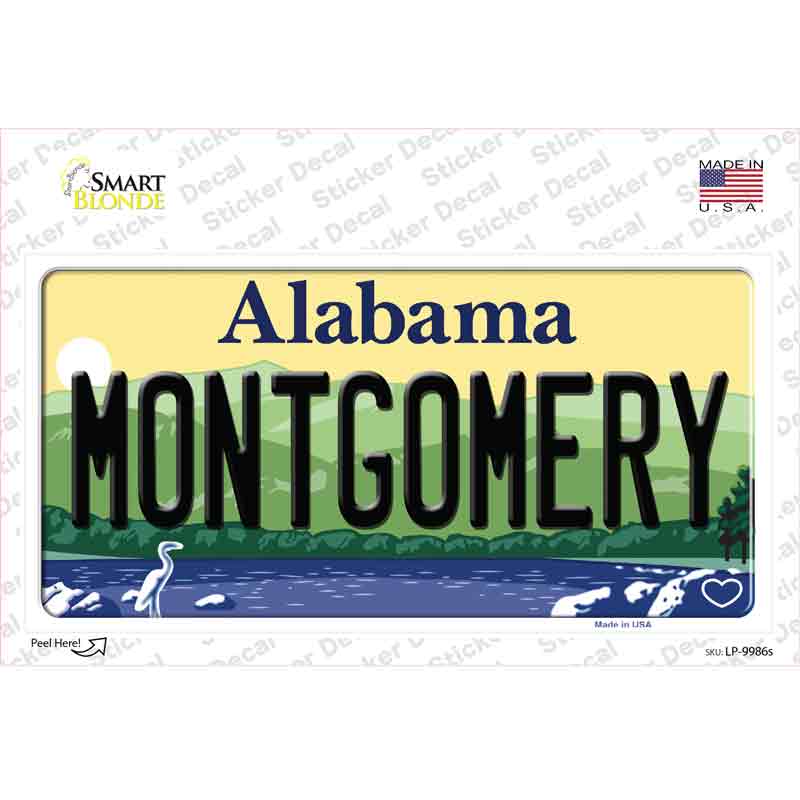 Montgomery Alabama Novelty Sticker Decal Small