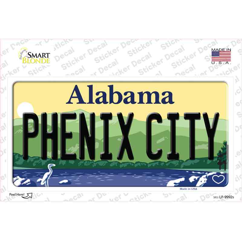 Phenix City Alabama Novelty Sticker Decal Small