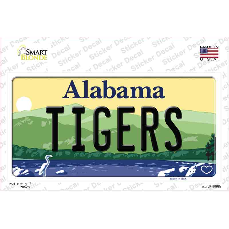 Tigers Alabama Novelty Sticker Decal Small