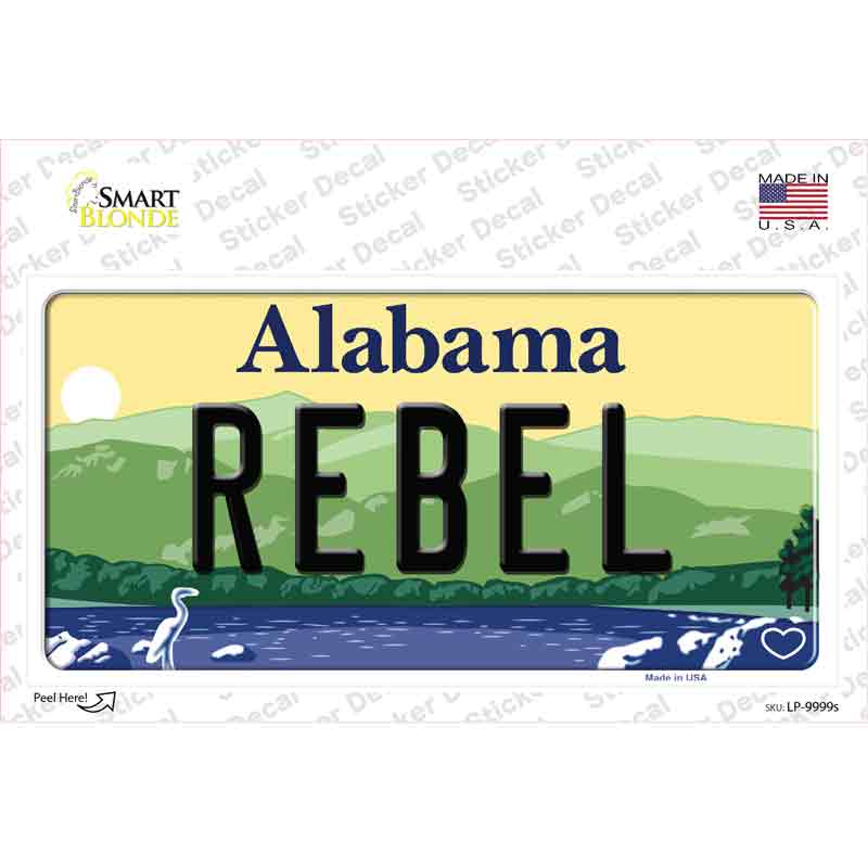 Rebel Alabama Novelty Sticker Decal Small