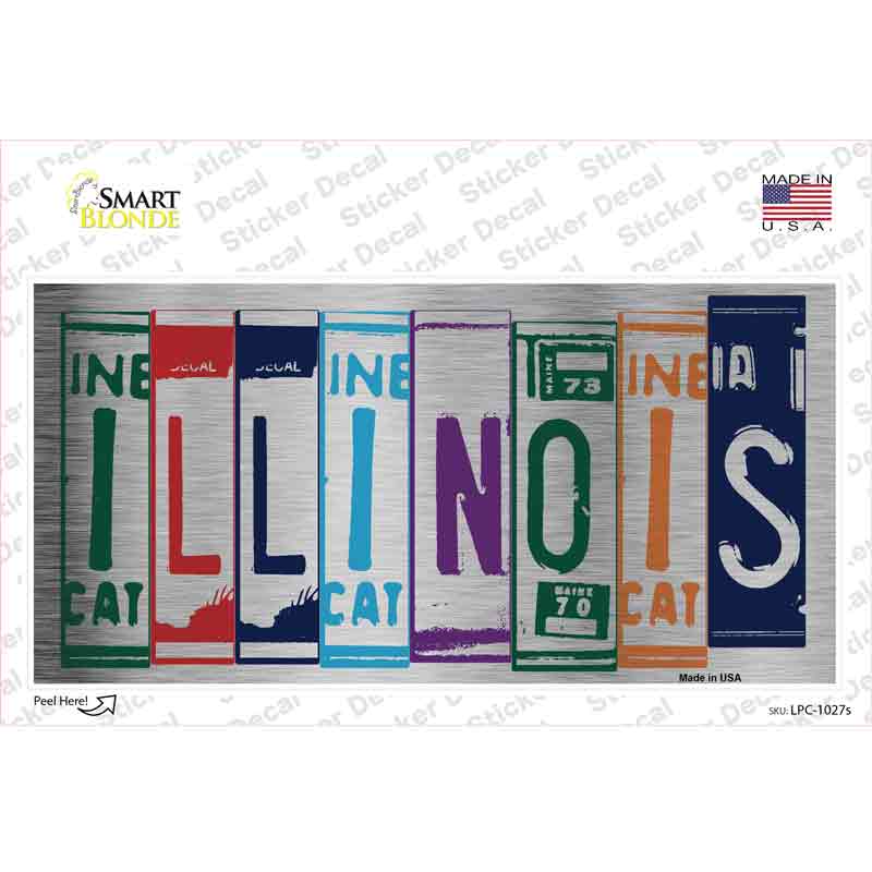 Illinois Art Novelty Sticker Decal Small