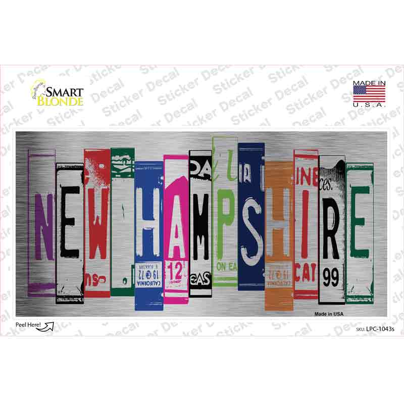 New Hampshire Art Novelty Sticker Decal Small