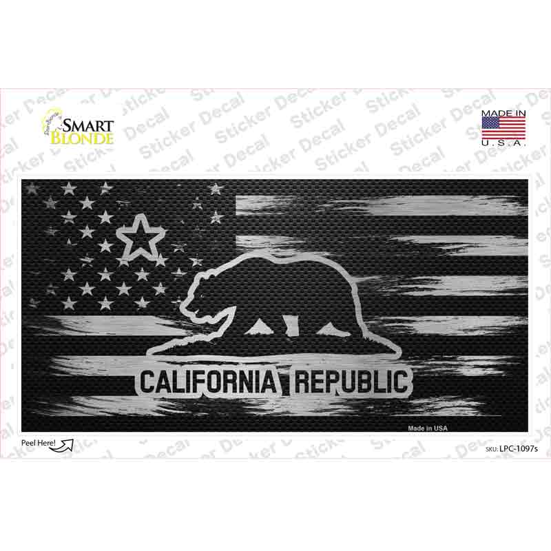 California Carbon Fiber Novelty Sticker Decal Small