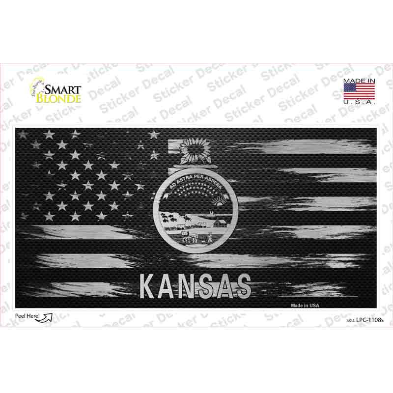 Kansas Carbon Fiber Novelty Sticker Decal