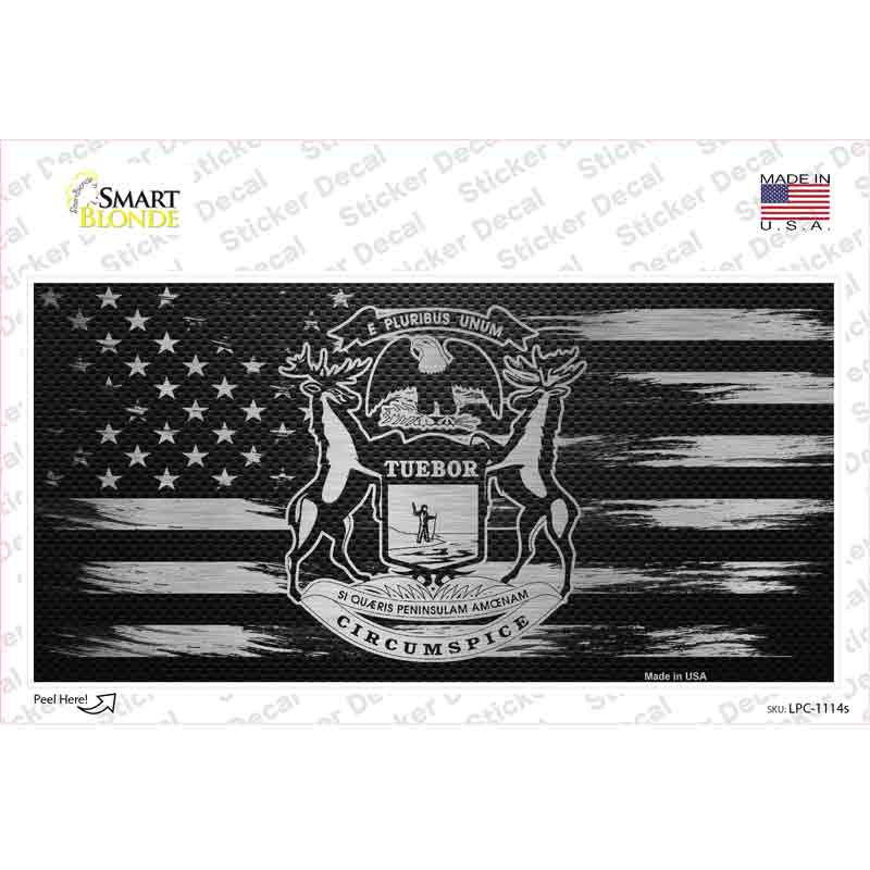 Michigan Carbon Fiber Novelty Sticker Decal Small