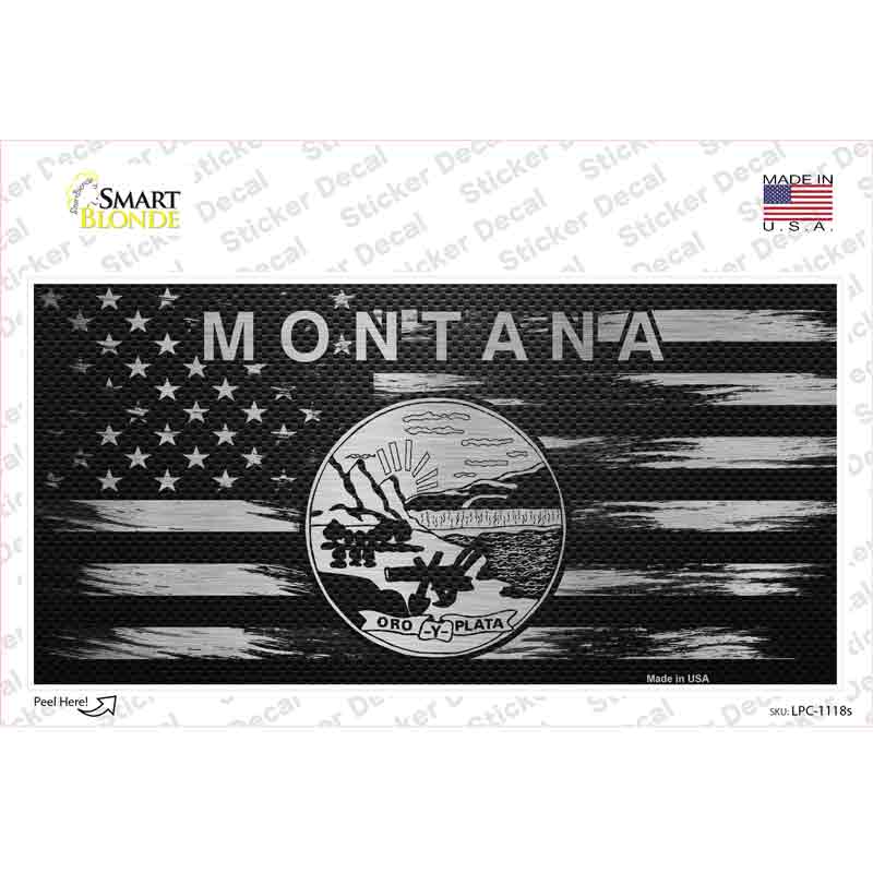 Montana Carbon Fiber Novelty Sticker Decal Small