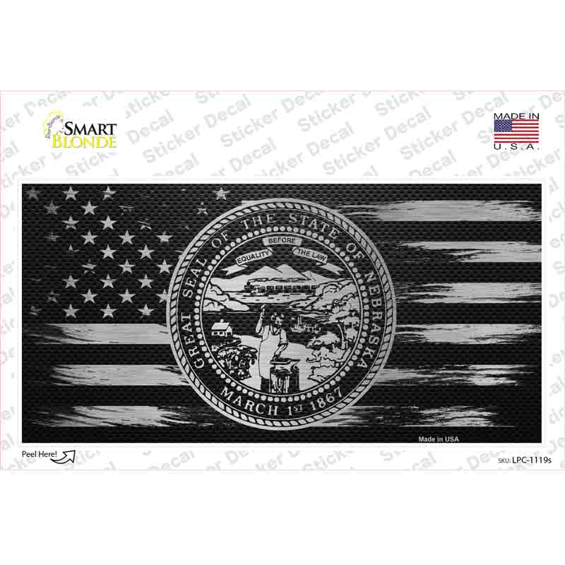 Nebraska Carbon Fiber Novelty Sticker Decal Small