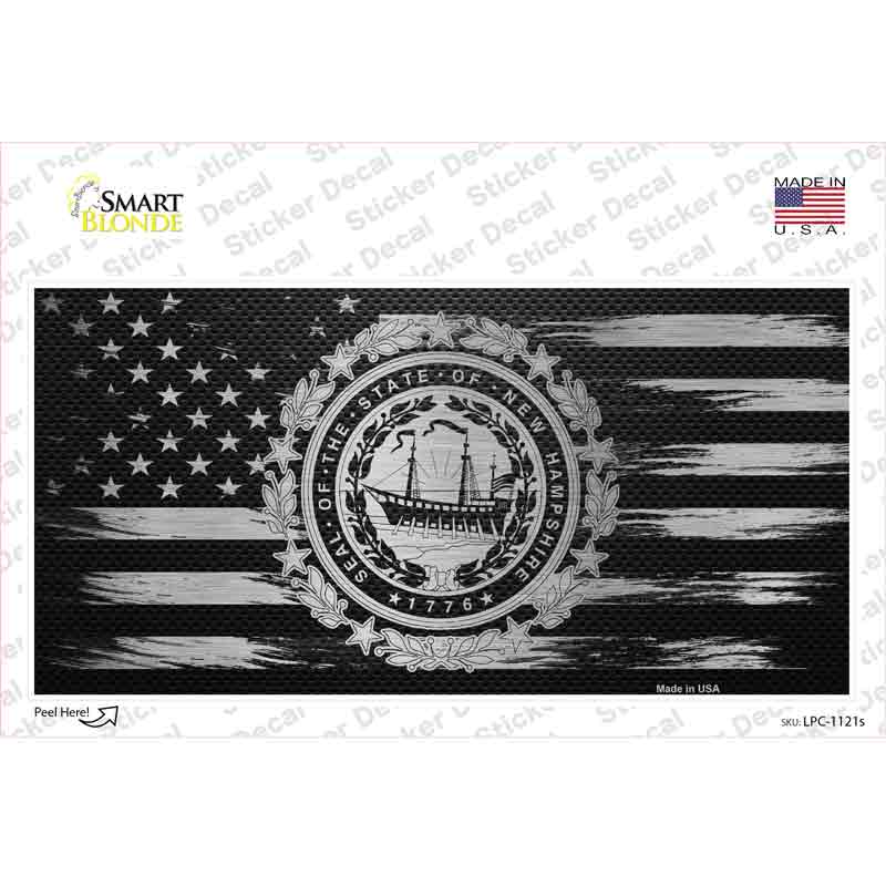 New Hampshire Carbon Fiber Novelty Sticker Decal Small