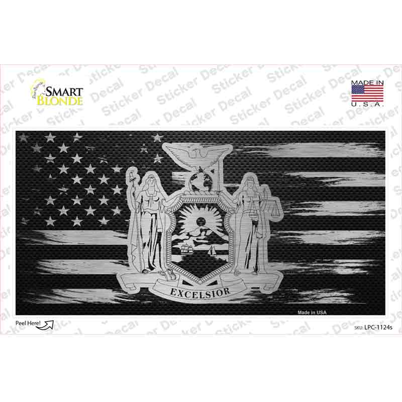 New York Carbon Fiber Novelty Sticker Decal Small