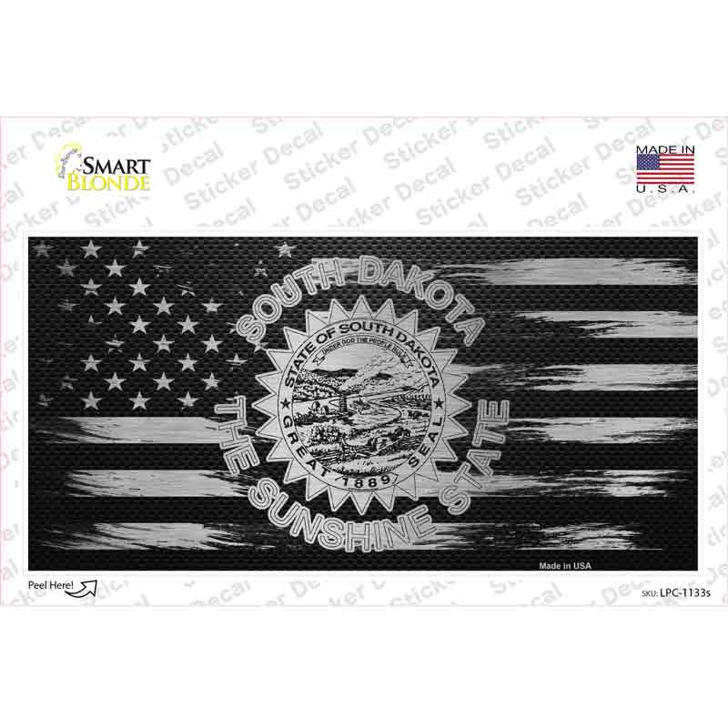 South Dakota Carbon Fiber Novelty Sticker Decal Small