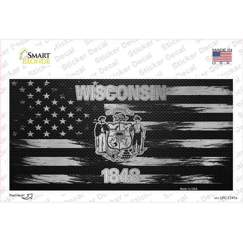 Wisconsin Carbon Fiber Novelty Sticker Decal Small