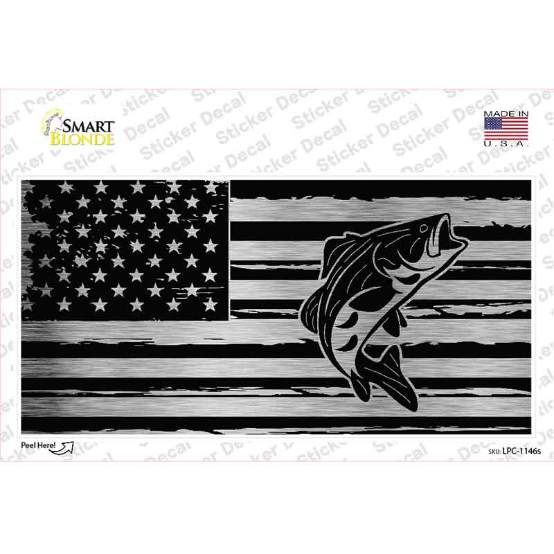 Patriotic Bass Novelty Sticker Decal LPC-1146s