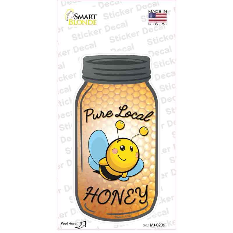 Pure Local Honey Novelty Mason Jar Sticker Decal Small