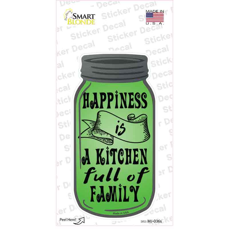 Happiness Full Kitchen Novelty Mason Jar Sticker Decal Small