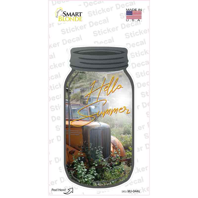 Hello Summer Novelty Mason Jar Sticker Decal