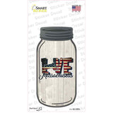 Love Massachusetts Silhouette Novelty Mason Jar Sticker Decal Small