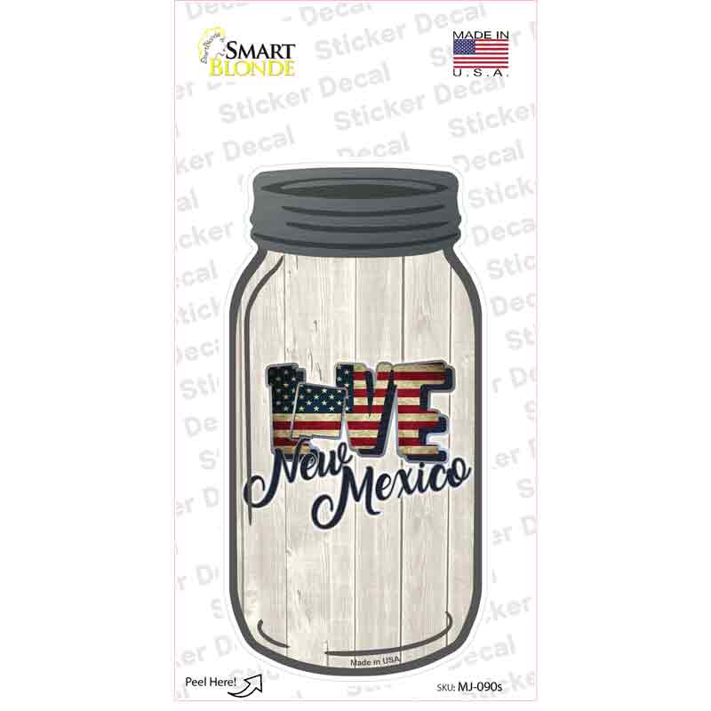 Love New Mexico Silhouette Novelty Mason Jar Sticker Decal Small