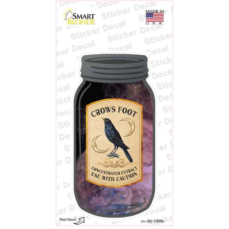 Crows Foot Novelty Mason Jar Sticker Decal Small