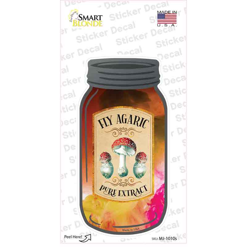 Fly Agaric Novelty Mason Jar Sticker Decal Small